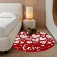 thumbnail image 3 of Red Love Valentines Round Area Rug 4ft, White Love Heart Washable Non-Slip Circle Rugs for Bedroom Living Room Kitchen, Soft Non Shedding Circle Carpet for Dining Room Dorm, 3 of 9