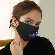 Women Face Mask, 3 Pack Black Butterfly Peach Skin Cloth Face Mask for Women Reusable and Adjustable Face Mask for Outdoor