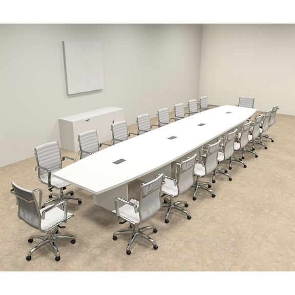 Modern Boat Shaped 20' Feet Conference Table, #OF-CON-C127