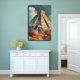 thumbnail image 5 of Lienzo acuarela paisaje costero de Cabo San Lucas, rocas arrecife, playa dorada y casas blancas con tejados naranjas, decoración turística mexicana para sala y dormitorio., 5 of 5