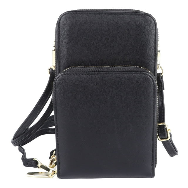 Estuche para teléfono celular con pantalla táctil, minifunda multifuncional negra para teléfono con pantalla táctil para ir de compras al aire libre