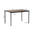 thumbnail image 2 of Homy Casa Table de Salle à Manger Moderne avec Cadre Métallique Robuste – Bureau Rectangulaire Table d'Étude pour 4 Personnes, Espresso, 2 of 5