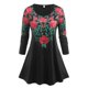 thumbnail image 1 of Camiseta Diseño Impreso Hoja Tamaño Grande Rosegal Mangas largas de talla grande, 1 of 5