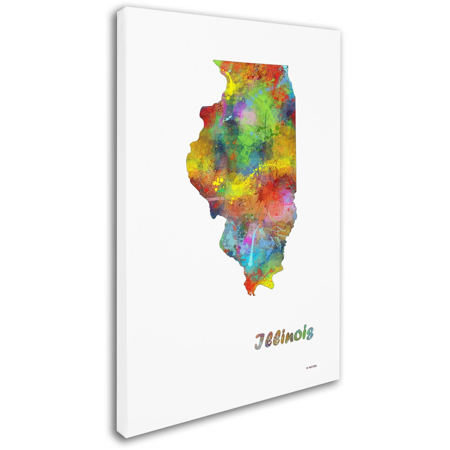 Trademark Fine Art "Illinois State Map-1" Canvas Art by Marlene Watson