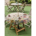 thumbnail image 4 of Outdoor Tablecloths with Umbrella Hole & Zipper, Watercolor Flowers Round Tablecloths 60 Inch, Spring Daisy Floral Butterflly Beige Waterproof Table Cloth, Patio/Pool/Picnic Table Covers, 4 of 8