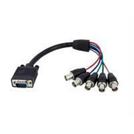 UPC: 0065030836722 | StarTech.com 1 ft. (0.3 m) VGA to BNC Cable – HD15 VGA to 5 BNC – Male/Female – BNC Cable – (VGABNCMF1) Black
