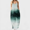 thumbnail image 2 of CQCYD Summer Dress, Women Sleeveless V-Neck Suspender Dress Printed Dress Floor-Length Dress Loose Leisure Dress on Sale Green L, 2 of 5