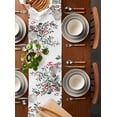 thumbnail image 2 of Christmas Botanical Burlap-Cotton Table Runner 70 Inches Long,Xmas Berry Watercolor Green Botanical Farmhouse Table Runners,Outdoor Dining Tablecloths Decor for Baby Shower Party Wedding 13x70, 2 of 9