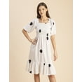 thumbnail image 2 of Moomaya Printed Cotton Short Sleeve Fit And Flare Dress - Cute Casual Dress, 2 of 9