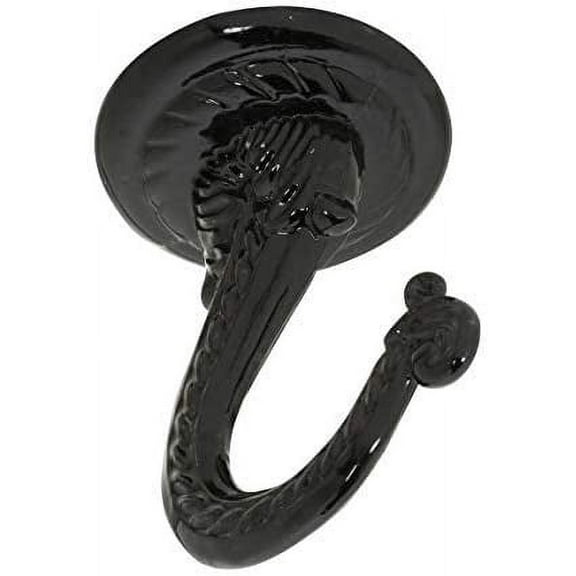 Vigoro 1.75 in. x 1.5 in. x 2.25 in. Black Metal Large Ceiling Hook 2 Pieces 50 lb