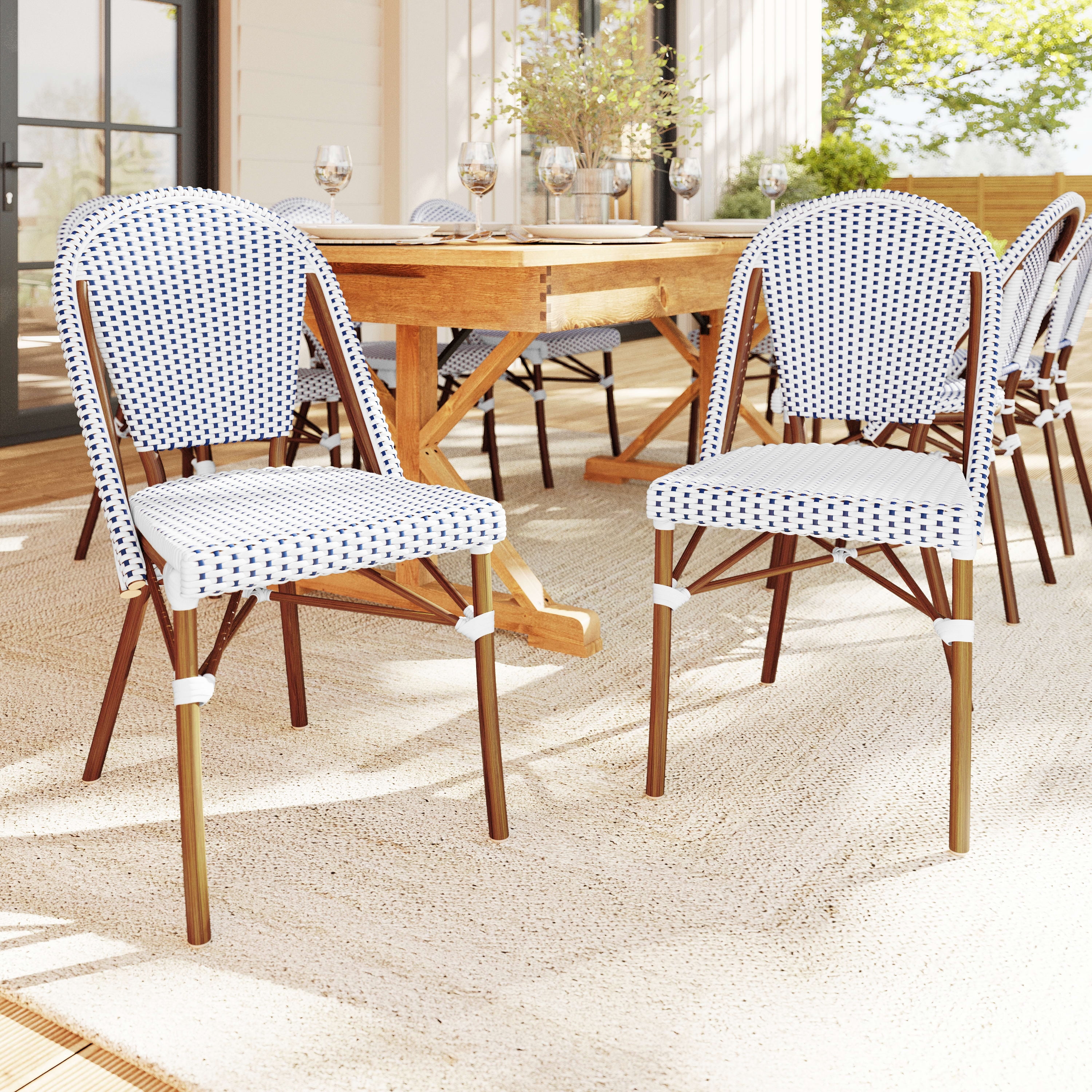 Martha Stewart Indoor-Outdoor Stackable Bistro Chair with Natural