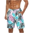 thumbnail image 2 of PNTUTB Hawaiian Men's Fashion Printed Drawstring Casual Loose Comfortable Summer Beach Shorts with Pockets, 2 of 6