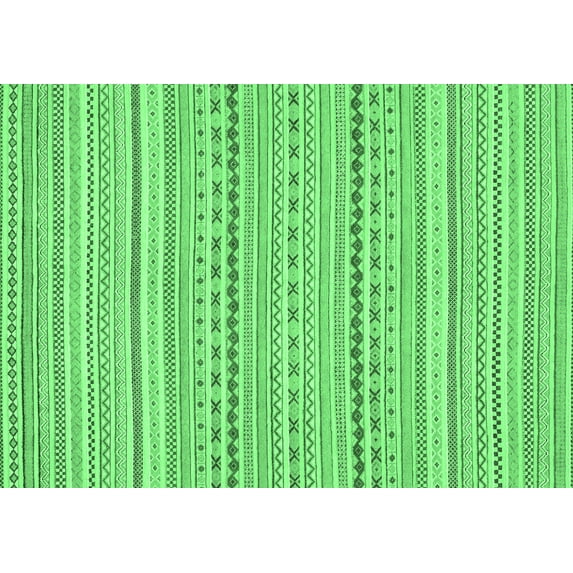 Ahgly Company Indoor Rectangle Abstract Emerald Green Modern Area Rugs, 6' x 9'