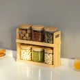 thumbnail image 2 of Basicwise Versatile 2-Tier Bamboo Spice Rack and Pantry Organizer with 6 Glass Jars – Perfect for Countertop Storage in Kitchens to Keep  Seasoning Containers Neatly Displayed and Easily Accessible, 2 of 10