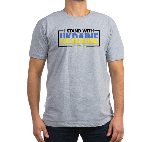 CafePress - I Stand With Ukraine T Shirt - Men's Fitted T-Shirt