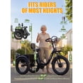 thumbnail image 5 of ESKUTE T300 Pro Adult Electric Tricycle with Reverse, E Trike, 998.4Wh Battery, 20" x 4.0" Fat Tires, Foldable 3 Wheel Electric Bike, Stable Ride for Seniors & Parents Black, UL2849, 5 of 9