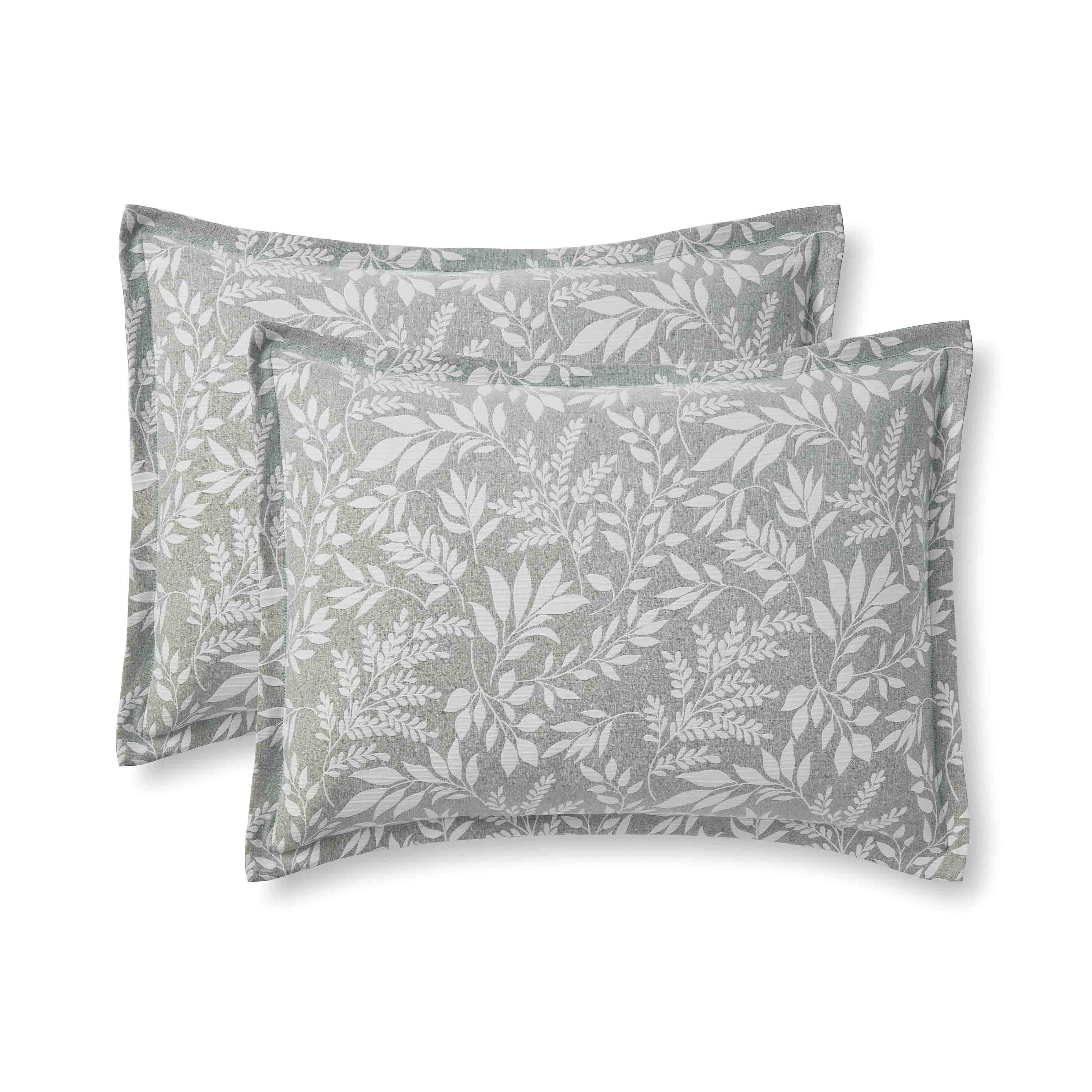 Mainstays 5-Piece Jacquard Comforter Set with Decor Pillow and Throw Sage Green Floral Bedding Set, King