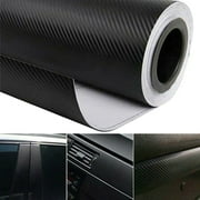 3D Black Carbon Fiber Film Twill Weave Vinyl Sheet Roll Wrap DIY Decals Interior Accessories (11.8" X 50")