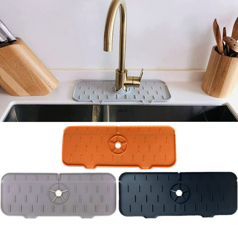 3PCS Silicone Sink Faucet Mat for Kitchen Sink Splash Guard, Bathroom  Faucet Water Catcher Mat, Sink Draining Pad Behind Faucet, Drip Protector  Splash Countertop Protection Rubber Drying Pad 