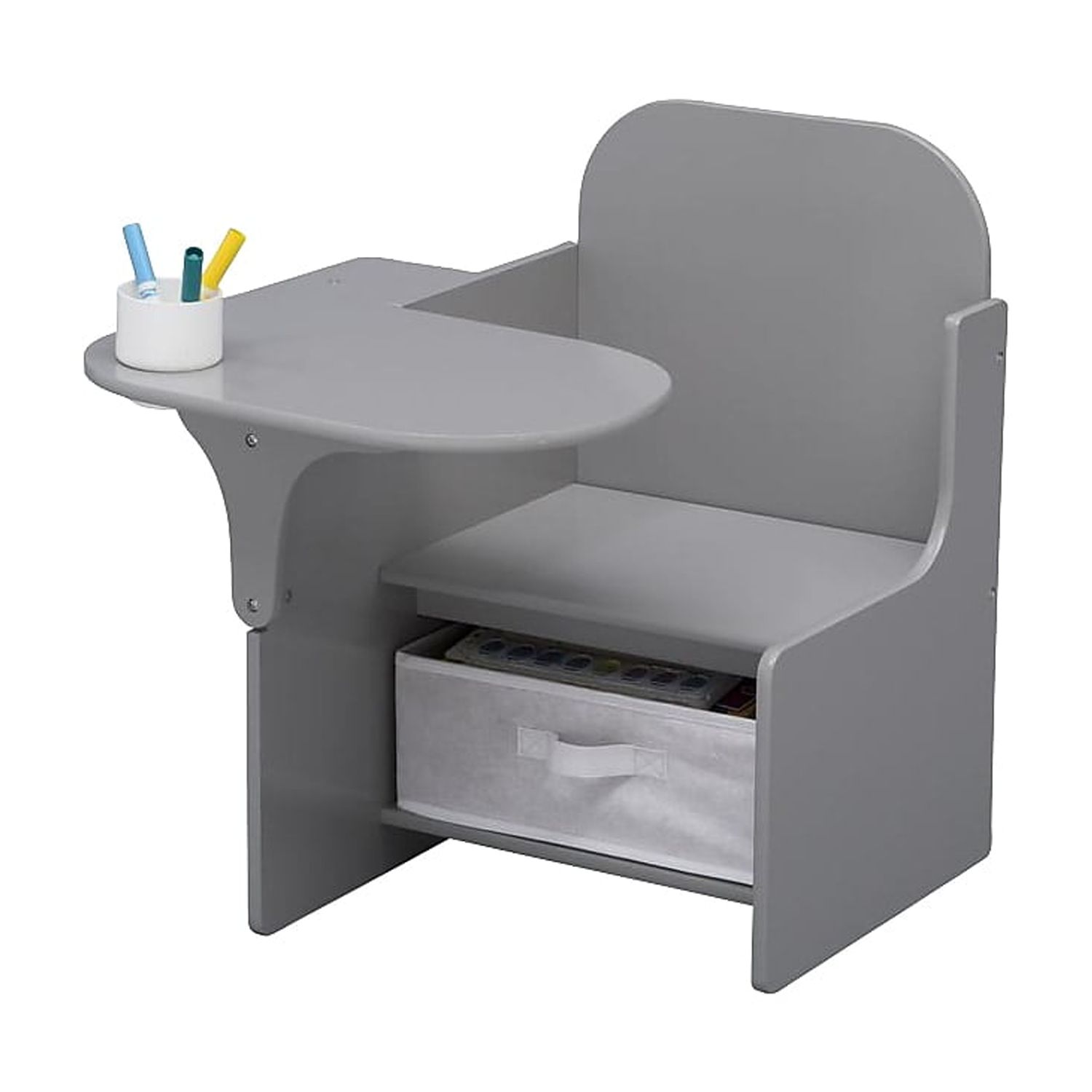 Delta Children Classic Chair Desk with Storage Bin, Gray photo 1