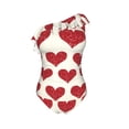 thumbnail image 4 of Yiaed Love Print Women One Piece Swimsuits Tummy Control One Shoulder Bathing Suits Pattern Ruffle Swimwear-X-Large, 4 of 8