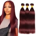 thumbnail image 1 of mechones de cabello humano #99J, color burdeos, 50 g, 20 cm, 22 cm, 24 cm, 1 of 8