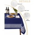 thumbnail image 2 of Navy Blue Geometric Table Cloth, White Greek Key Farmhouse Waterproof Tablecloth for Rectangle Tables, Reusable Washable Fabric Table Cover for Restaurant Kitchen Dining Tables 60"x84", 2 of 6