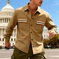 thumbnail image 4 of Veste de Travail Décontractée pour Hommes avec Poche Contrastante et Col Rabattu, Design en Polaire à Boutons, Manches Longues pour Usage Extérieur Décontracté, Tissu Polyester, 4 of 9