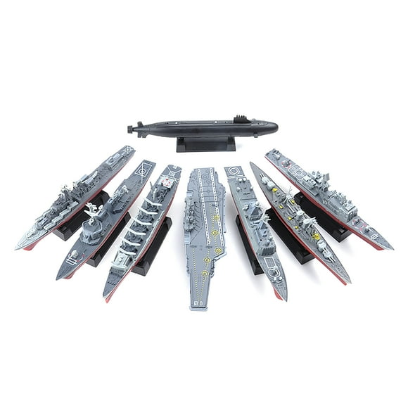 8 Pcs Porte-Avions Navire de Guerre en Plastique 15 cm Modèle 4D Modèle Croiseur Frégate sous-Marin Modèle de Cuirassé Navire Exposition de Science Militaire (Kit Non Assemblé )Modèle