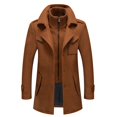 thumbnail image 1 of Abrigo de lana de invierno para hombre, abrigo de lana de cuello doble informal para hombre, 1 of 5