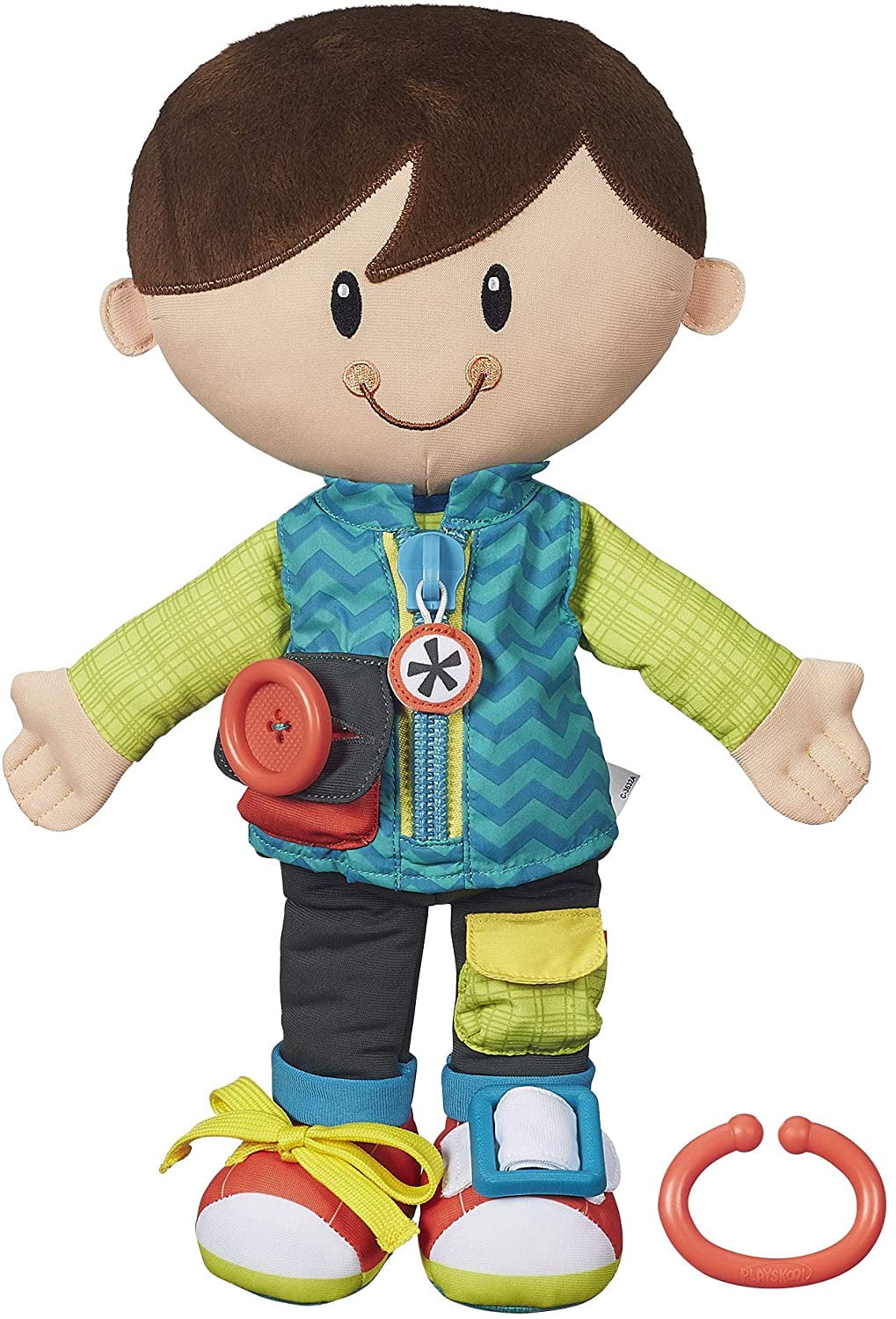 Playskool Dressy Kids Boy Activity Plush Stuffed Doll Toy for Kids and Preschoolers 2 Years and