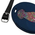 thumbnail image 2 of Mosaic Lab Labrador Puppy Dog Round Leather Luggage Card Suitcase Carry-On ID Tag, 2 of 8