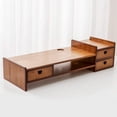 thumbnail image 6 of Maydear Bamboo Monitor Stand Riser with Storage Drawer, 2 Tier Desk Organizer Stand, 6 of 7