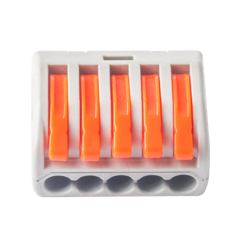 50 PCS 5-Pin Way Reusable Terminal Block Lever Nut Home Wire Connectors PCT-215