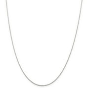 1mm Rhodium Plated Sterling Silver Solid Cable Chain Necklace, 20 Inch