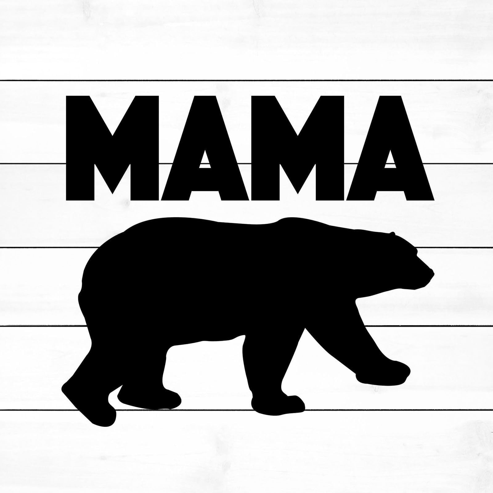 Marmont Hill "Mama Bear Black" By Diana Alcala Painting Art Print On White Wood, 40.0" x 1.5"