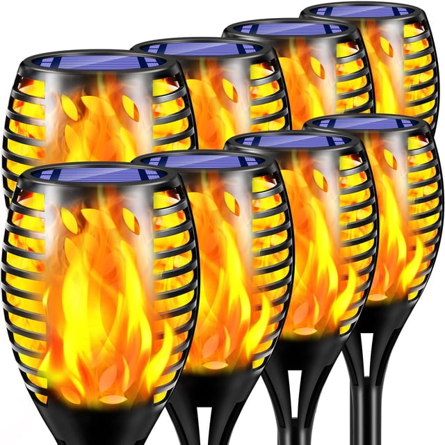 TomCare 8 Luces de Antorcha Solar para Exteriores 62cm Impermeables