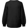 thumbnail image 3 of Camisetas holgadas con cuello en V para mujer, blusas elegantes, top de encaje, 3 of 4