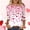 Pink, variant on Valentines Womens 3/4 Sleeve Shirts Heart Graphic Crew Neck Tops Casual Cute Pattern Comfy Tee Festival Funny Soft Fashion Stylish T Shirt Gift for Women