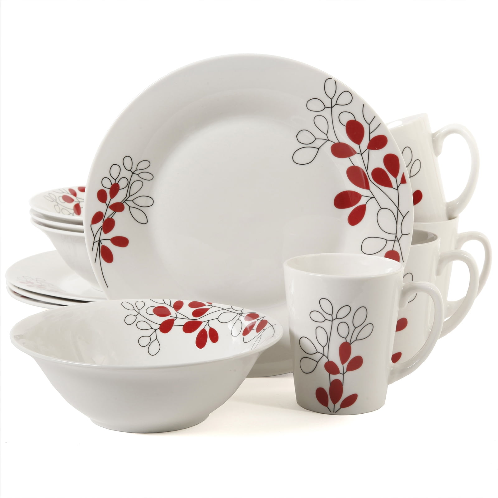GB Scarlet Leaves 12 Piece Dinnerware Set