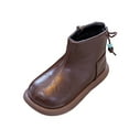 thumbnail image 5 of Dakaela 4-12Y Boy Girl Ankle Boots Waterproof Non Slip Chelsea Boot Little Kids Toddler Winter Combat Work Booties Outdoor Walking Shoes Brown, 5 of 6