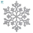 thumbnail image 1 of Deago Set of 24 Plastic Christmas Glitter Snowflake Ornaments Christmas Tree Decorations, 3.7-inch, Silver, 1 of 9