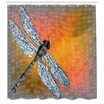 thumbnail image 3 of Ambesonne Orange Shower Curtain, Drangonfly Digital Theme, 69"Wx70"L, Multicolor, 3 of 3