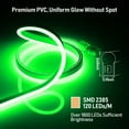 thumbnail image 3 of 50FT LED Neon Rope Lights Outdoor, IP67 Waterproof, AC 120V LED Strip Lights, UL Plug&Play, Max Connection 3 Sets(150FT), ETL Listed, Green Light, 3 of 8