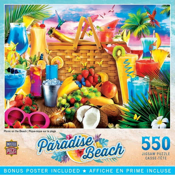 MasterPieces 550 Piece Jigsaw Puzzle - Picnic on The Beach - 18"x24"