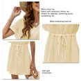 thumbnail image 1 of Traje de baño con abertura lateral para cubrir,Vestido tipo pareo de bikini de manga corta con cuello en V para mujer Diseño fácil de usar, 1 of 3