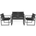thumbnail image 4 of Patiojoy 4 PCS Patio Furniture Sofa Set Loveseat Coffee Table for Backyard Balcony & Poolside, 4 of 7