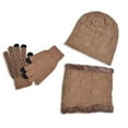 thumbnail image 2 of 3Pcs Winter Set Knitted Hat Scarf Gloves for Children Boys Girls Toddler Cold Weather Warm Lined Accessories, 2 of 3