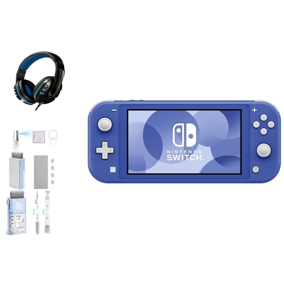Pre-Owned Nintendo Switch Lite - Blue with BOLT AXTION Cleaning Kit   Headset