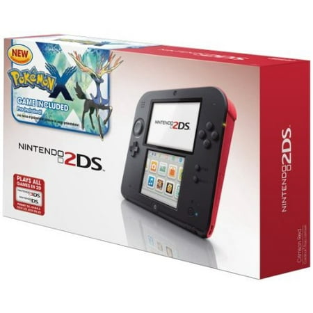 Refurbished Nintendo 2DS Crimson Red With Pre-Installed Pokemon X Game Handheld